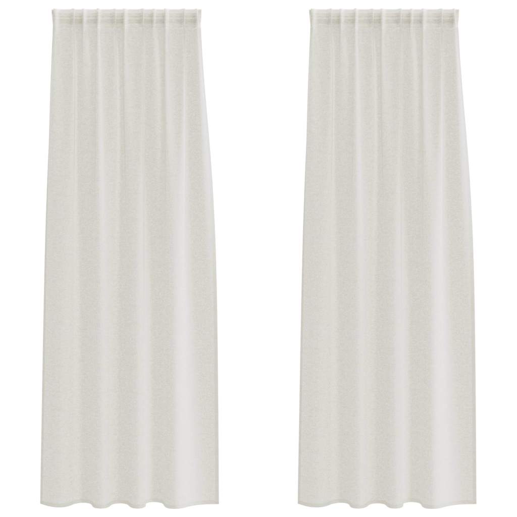 Voile-Vorhang mit Vorhängen 2 pcs Creme 225 x 140 cm Polyester
