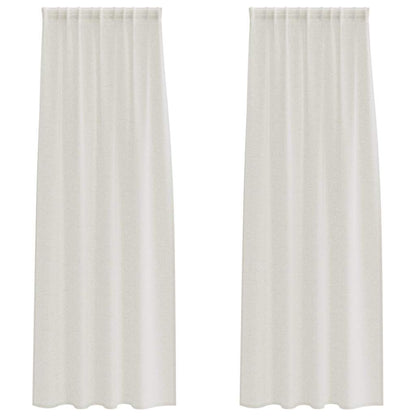 Voile-Vorhang mit Vorhängen 2 pcs Creme 225 x 140 cm Polyester