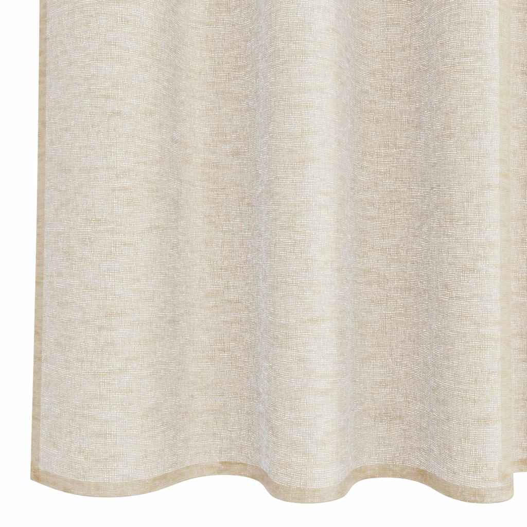 Voile-Vorhang mit Vorhängen 2 pcs Sand 140 x 140 cm Polyester