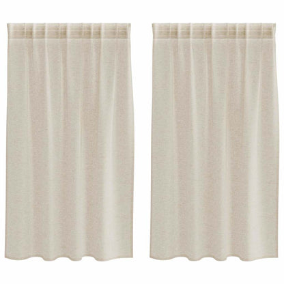 Voile-Vorhang mit Vorhängen 2 pcs Sand 140 x 140 cm Polyester