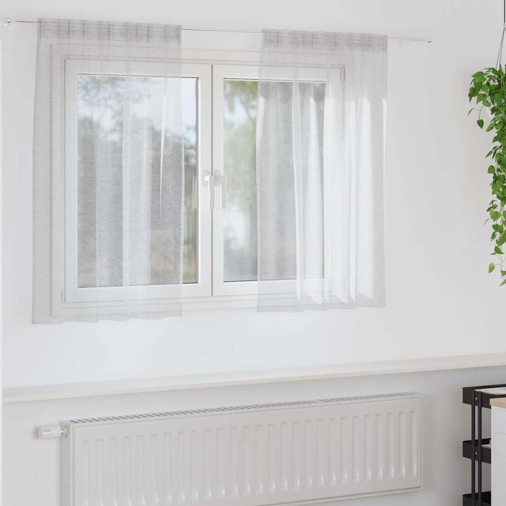 Voile-Vorhang 2 pcs Hellgrau 140 x 140 cm Polyester