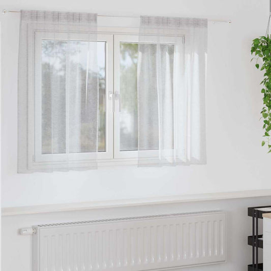 Voile-Vorhang 2 pcs Hellgrau 140 x 140 cm Polyester