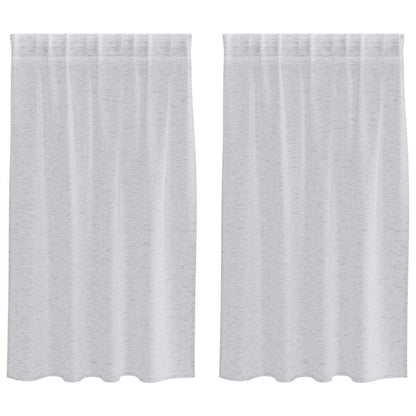 Voile-Vorhang 2 pcs Hellgrau 140 x 140 cm Polyester