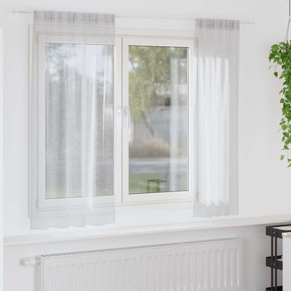 Voile-Vorhang 2 pcs Hellgrau 175 x 140 cm Polyester