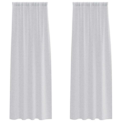 Voile-Vorhang 2 pcs Hellgrau 225 x 140 cm Polyester