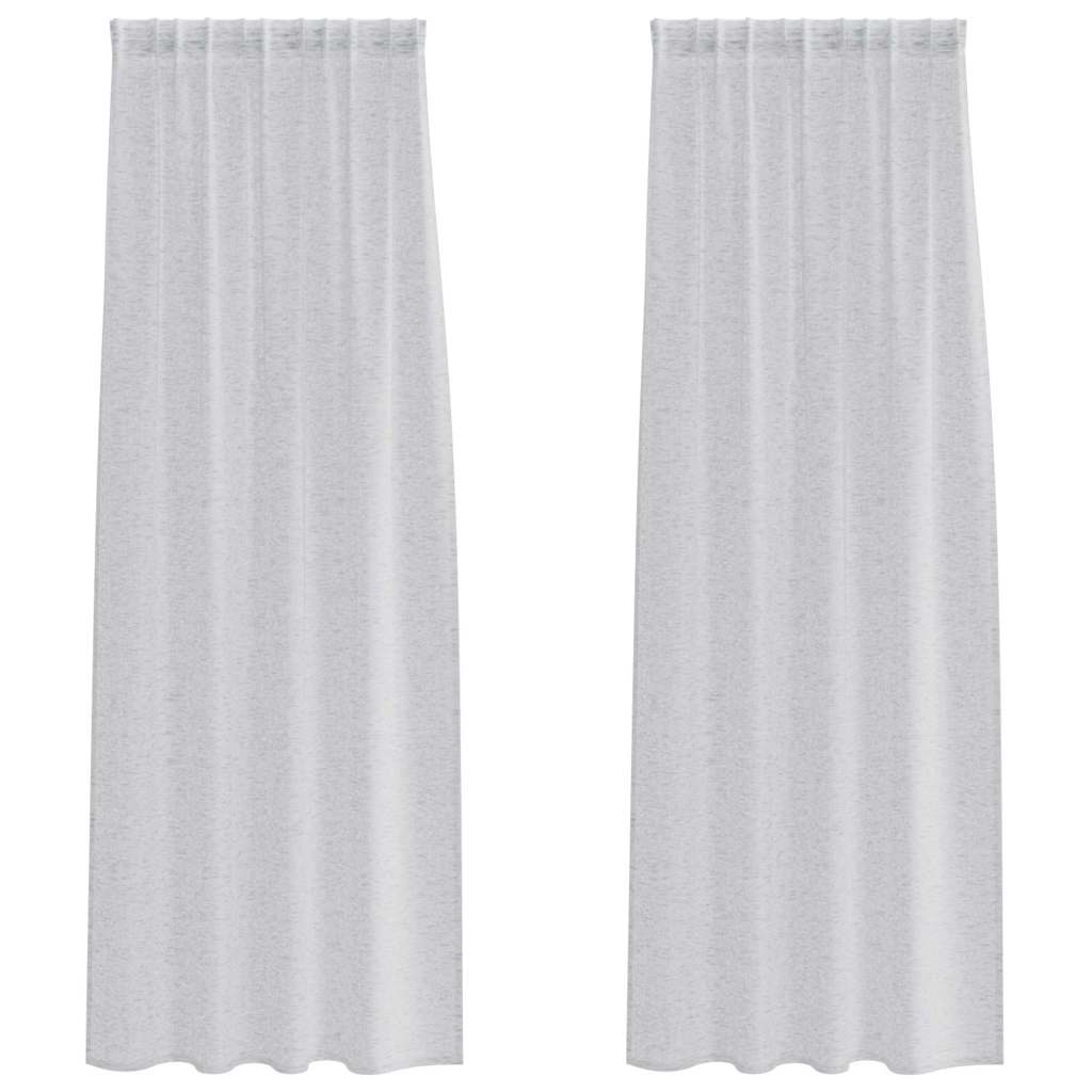 Voile-Vorhang 2 pcs Hellgrau 260 x 140 cm Polyester
