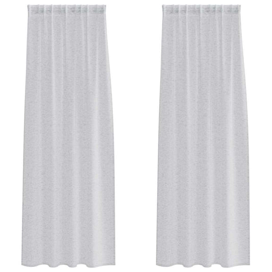 Voile-Vorhang 2 pcs Hellgrau 260 x 140 cm Polyester