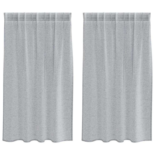 Voile-Vorhang 2 pcs Dunkelgrau 140 x 140 cm Polyester