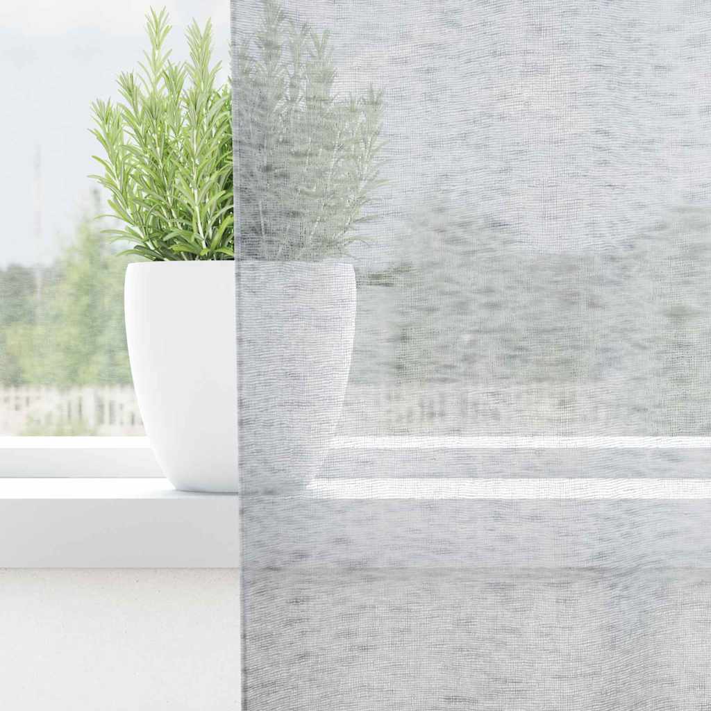 Voile-Vorhang 2 pcs Dunkelgrau 225 x 140 cm Polyester