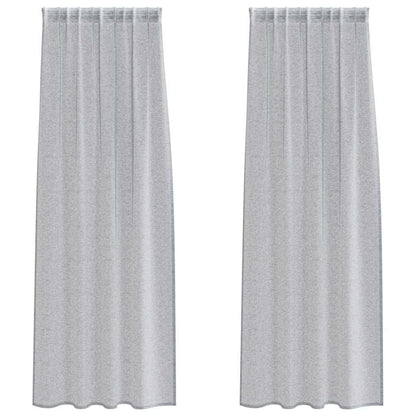 Voile-Vorhang 2 pcs Dunkelgrau 225 x 140 cm Polyester