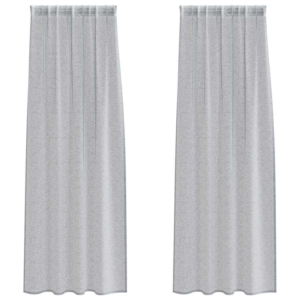 Voile-Vorhang 2 pcs Dunkelgrau 245 x 140 cm Polyester