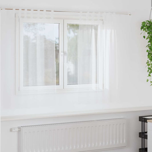 Voile-Vorhang mit Vorhängen 2 pcs Weiß 140 x 140 cm Polyester