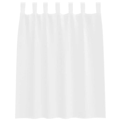 Voile-Vorhang mit Vorhängen 2 pcs Weiß 140 x 140 cm Polyester