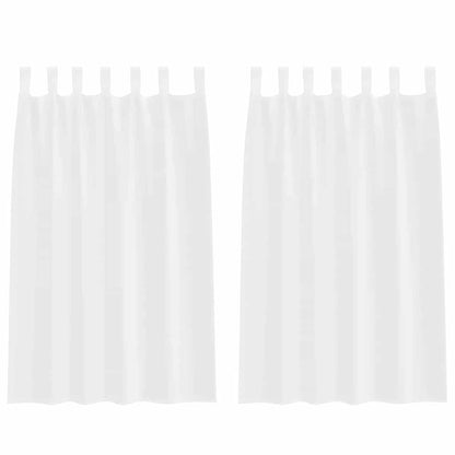 Voile-Vorhang mit Vorhängen 2 pcs Weiß 175 x 140 cm Polyester