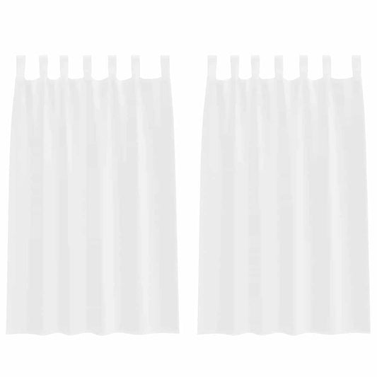 Voile-Vorhang mit Vorhängen 2 pcs Weiß 175 x 140 cm Polyester