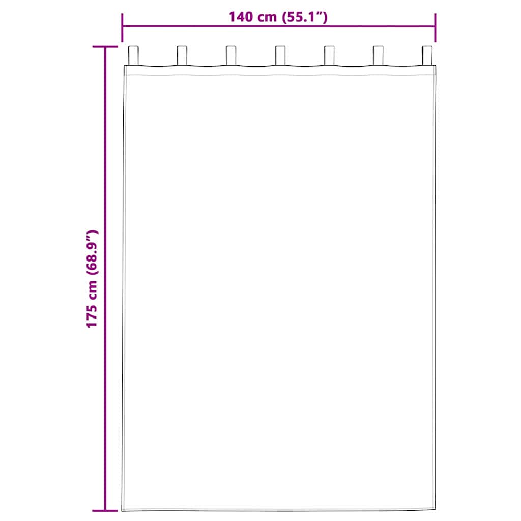 Voile-Vorhang mit Vorhängen 2 pcs Weiß 175 x 140 cm Polyester