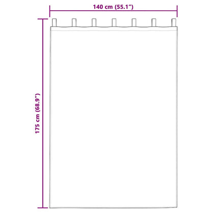Voile-Vorhang mit Vorhängen 2 pcs Weiß 175 x 140 cm Polyester