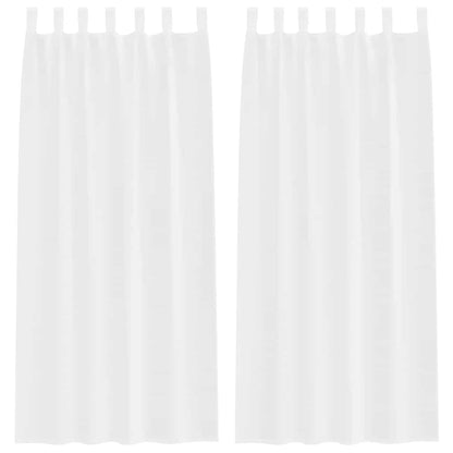 Voile-Vorhang mit Vorhängen 2 pcs Weiß 225 x 140 cm Polyester