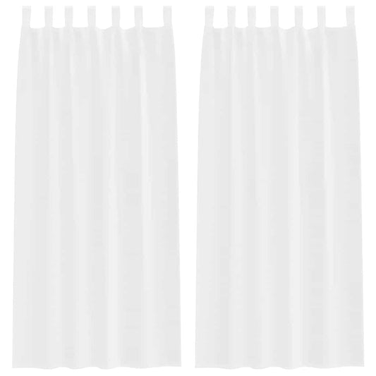 Voile-Vorhang mit Vorhängen 2 pcs Weiß 245 x 140 cm Polyester