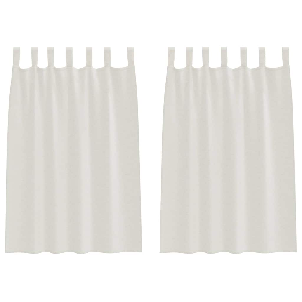 Voile-Vorhang mit Vorhängen 2 pcs Creme 140 x 140 cm Polyester
