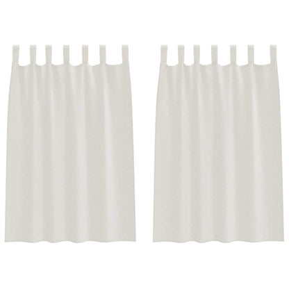 Voile-Vorhang mit Vorhängen 2 pcs Creme 140 x 140 cm Polyester