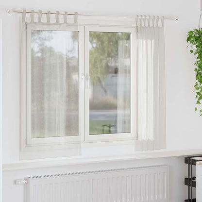 Voile-Vorhang mit Vorhängen 2 pcs Creme 175 x 140 cm Polyester