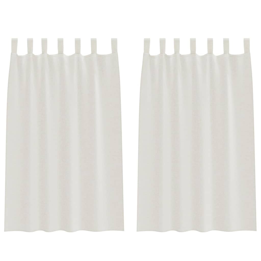 Voile-Vorhang mit Vorhängen 2 pcs Creme 175 x 140 cm Polyester
