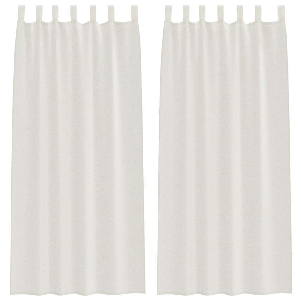 Voile-Vorhang mit Vorhängen 2 pcs Creme 225 x 140 cm Polyester