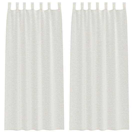 Voile-Vorhang mit Vorhängen 2 pcs Creme 225 x 140 cm Polyester