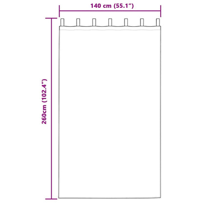 Voile-Vorhang mit Vorhängen 2 pcs Creme 260 x 140 cm Polyester