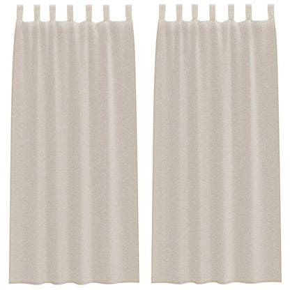 Voile-Vorhang mit Vorhängen 2 pcs Sand 225 x 140 cm Polyester