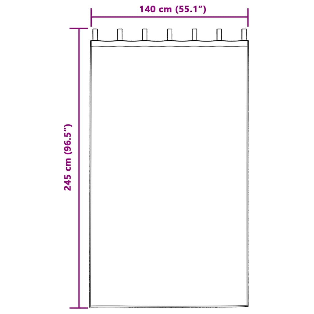 Voile-Vorhang mit Vorhängen 2 pcs Sand 245 x 140 cm Polyester