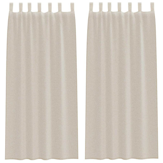 Voile-Vorhang mit Vorhängen 2 pcs Sand 260 x 140 cm Polyester