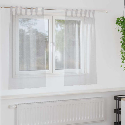 Voile-Vorhang 2 pcs Hellgrau 140 x 140 cm Polyester