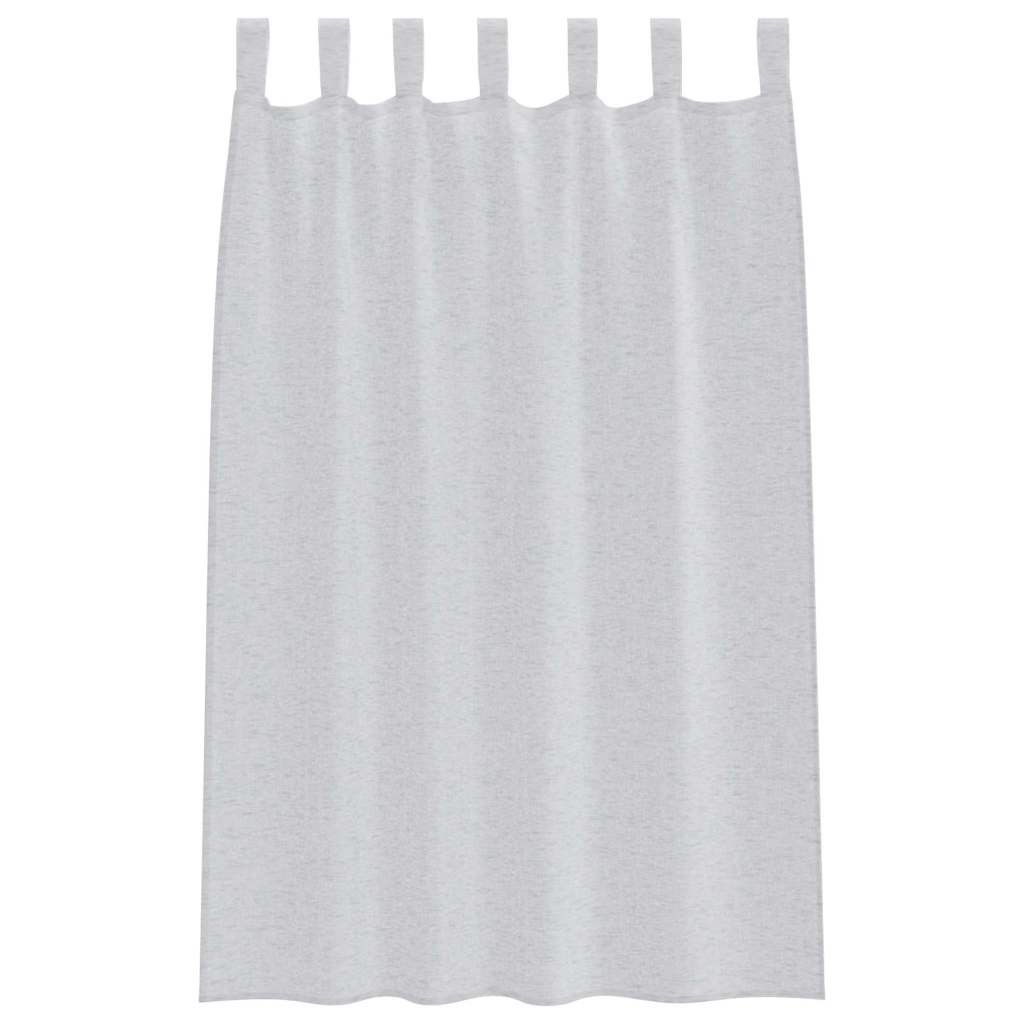 Voile-Vorhang 2 pcs Hellgrau 175 x 140 cm Polyester