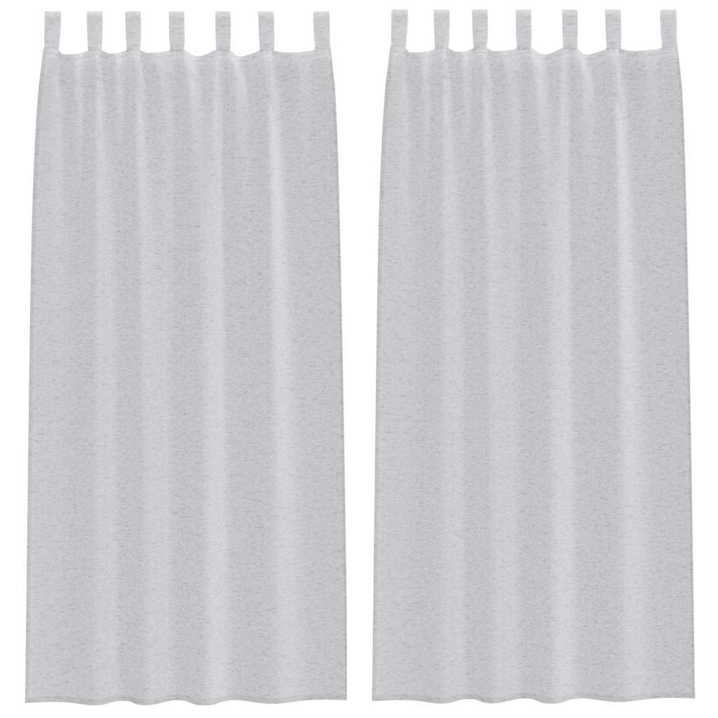 Voile-Vorhang 2 pcs Hellgrau 225 x 140 cm Polyester
