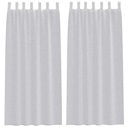 Voile-Vorhang 2 pcs Hellgrau 225 x 140 cm Polyester