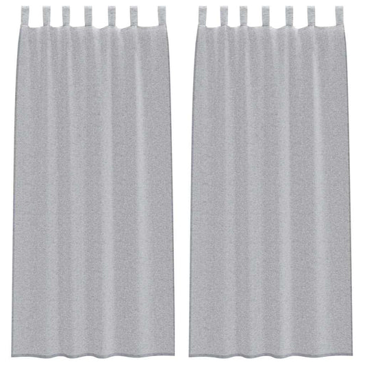 Voile-Vorhang 2 pcs Dunkelgrau 245 x 140 cm Polyester