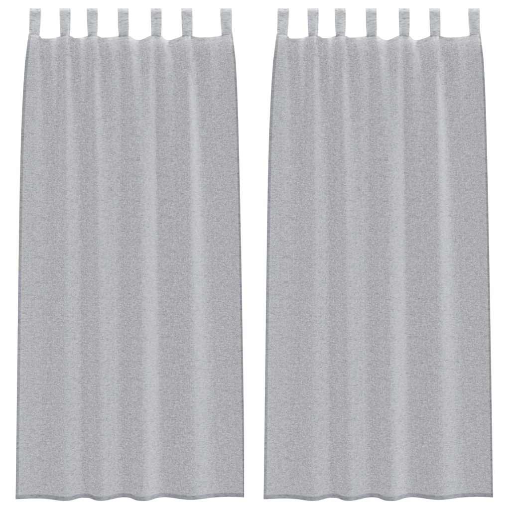 Voile-Vorhang 2 pcs Dunkelgrau 260 x 140 cm Polyester