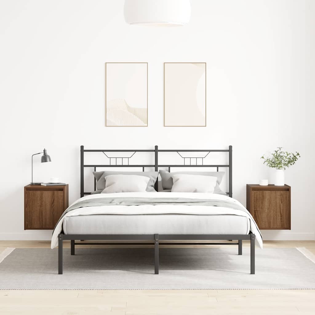 Wand-Nachttische 2 Stk. Braun Eichen-Optik 38x34x40 cm