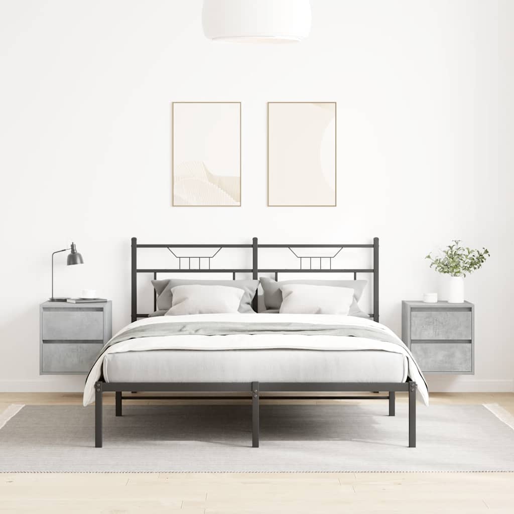 Wand-Nachttische 2 Stk. Betongrau 38x34x40 cm