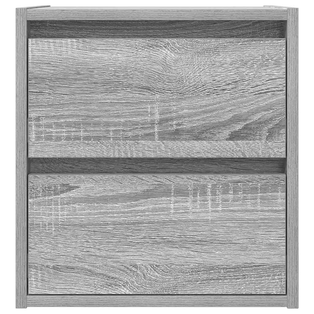 Wand-Nachttische 2 Stk. Grau Sonoma 38x34x40 cm