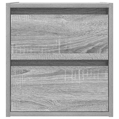 Wand-Nachttische 2 Stk. Grau Sonoma 38x34x40 cm