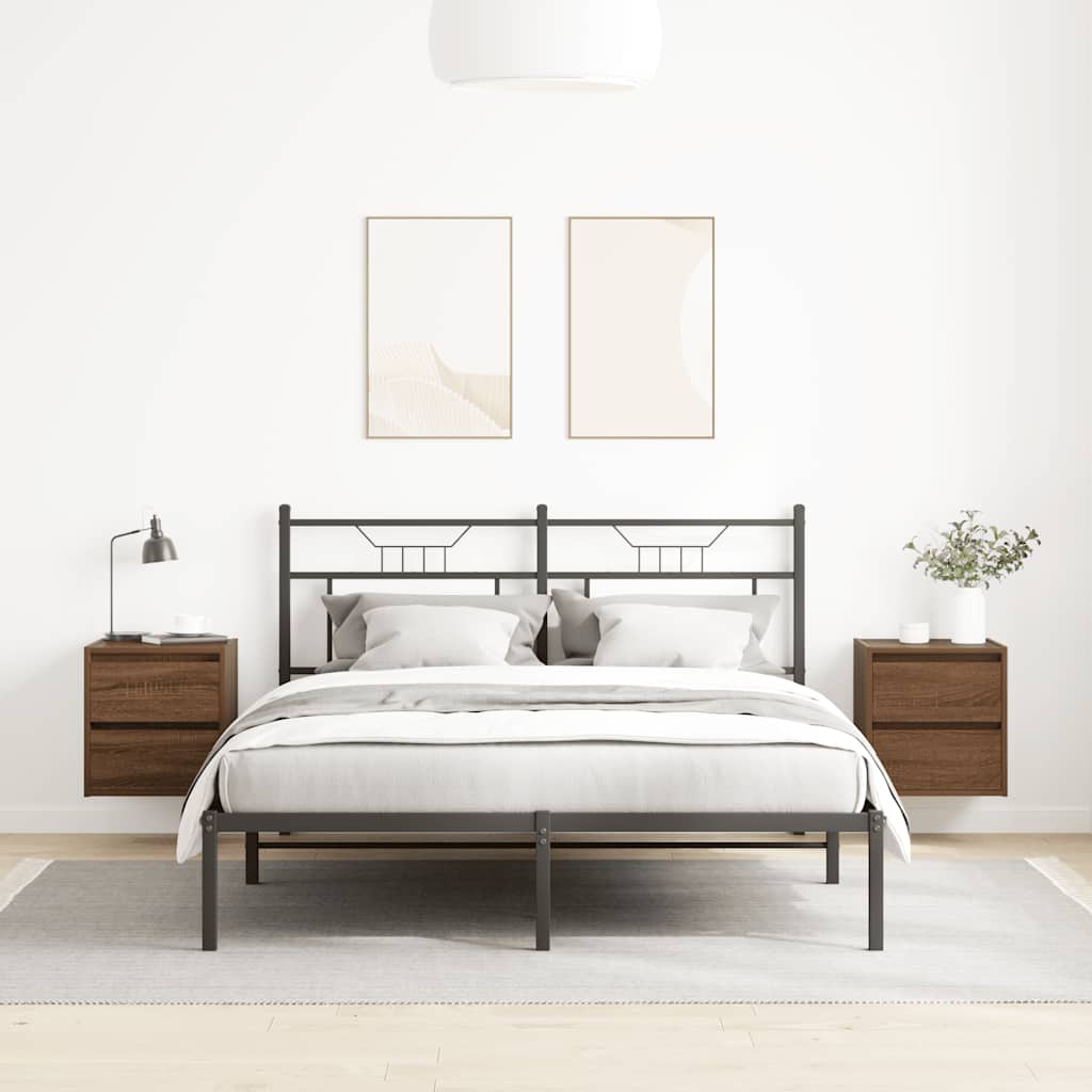 Wand-Nachttische 2 Stk. Braun Eichen-Optik 38x34x40 cm