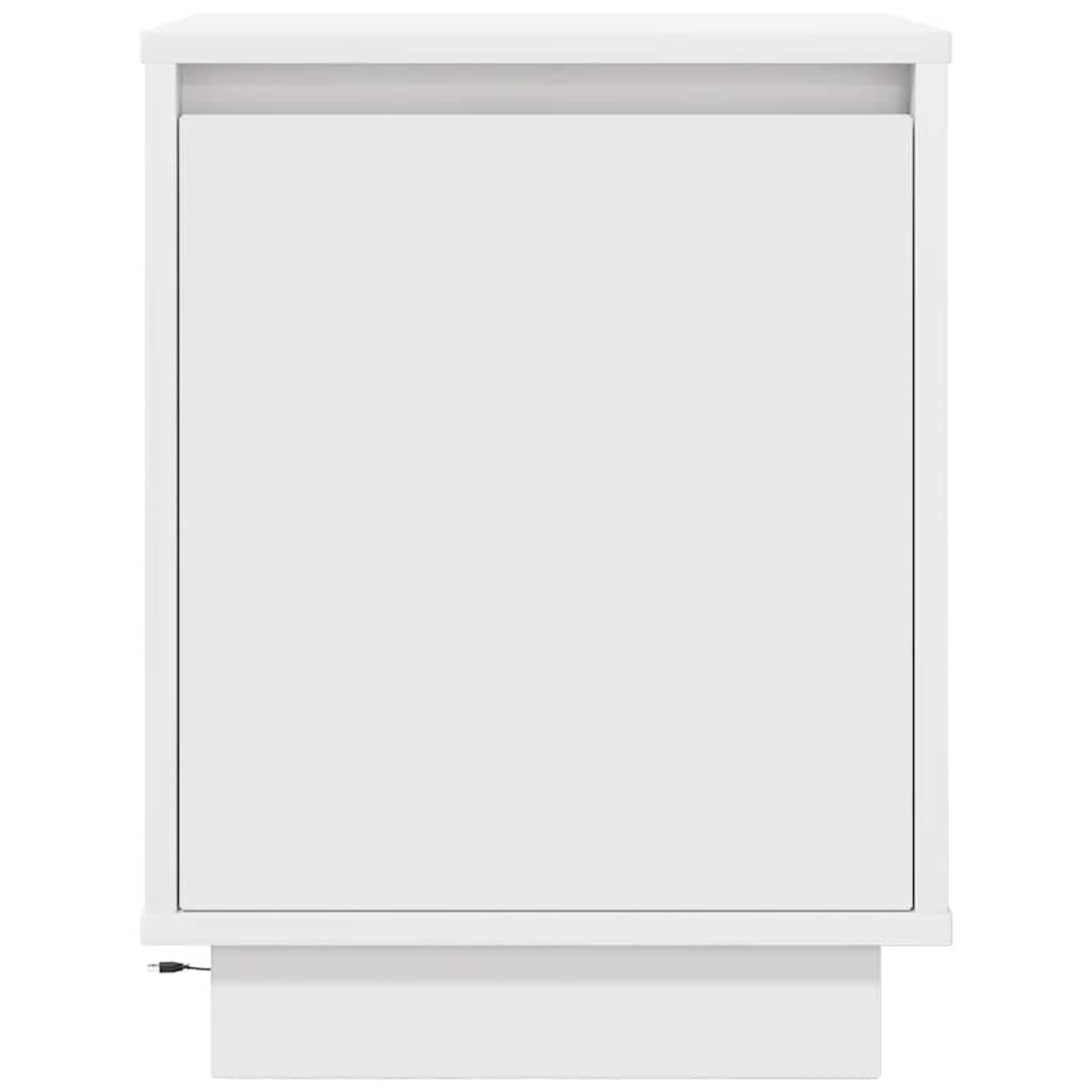 Nachttisch mit LED-Leuchten Weiß 38x34x50 cm