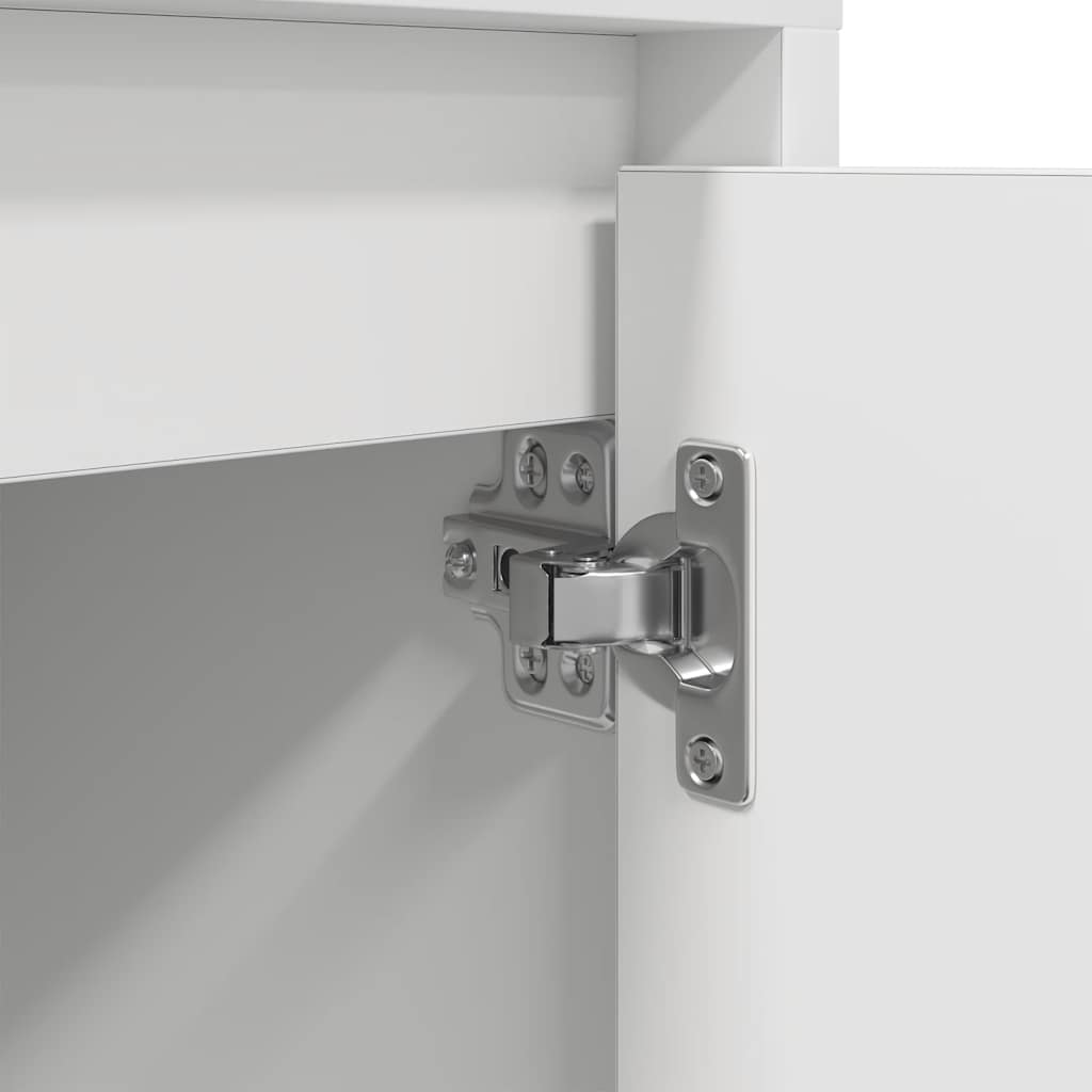 Nachttisch mit LED-Leuchten Weiß 38x34x50 cm