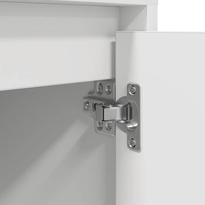 Nachttisch mit LED-Leuchten Weiß 38x34x50 cm