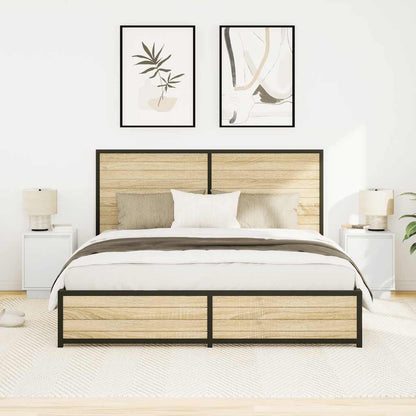 Nachttische mit LED-Leuchten 2 Stk. Weiß 38x34x50 cm