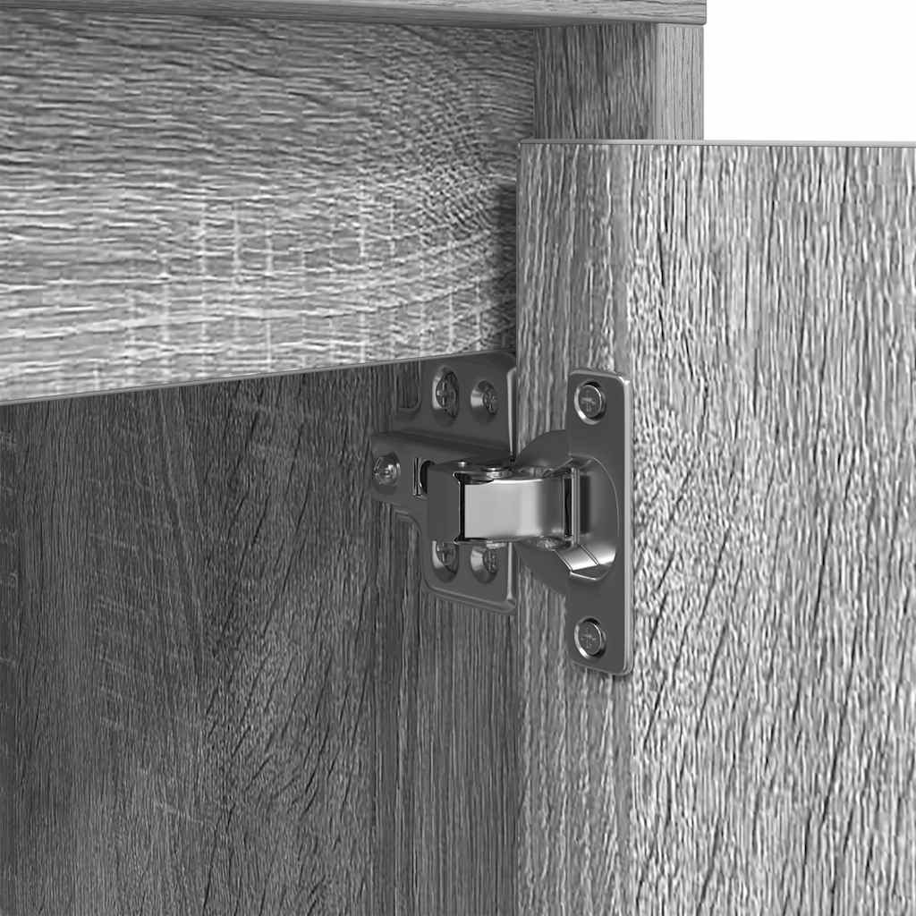 Nachttisch mit LED-Leuchten Grau Sonoma 38x34x50 cm