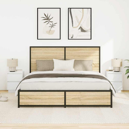 Nachttische mit LED-Leuchten 2 Stk. Weiß 38x34x50 cm